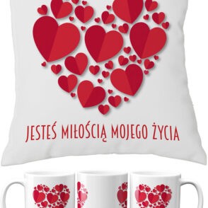 Poduszka i kubek walentynki
