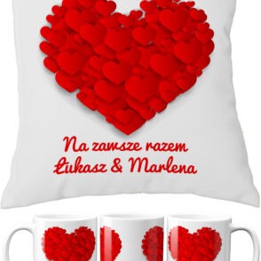 Poduszka i kubek walentynki