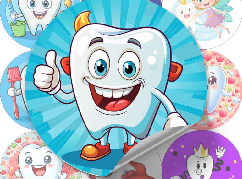 Naklejki Dzielny Pacjent - Zęby Dentysta