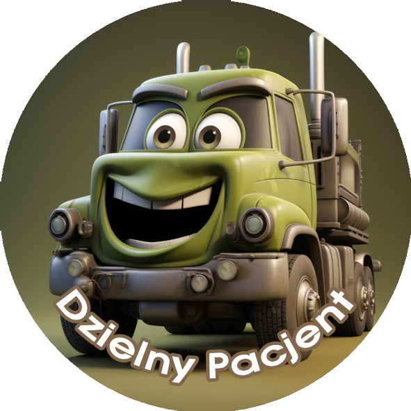 Naklejki Dzielny Pacjent - Samochody Pojazdy Koparki