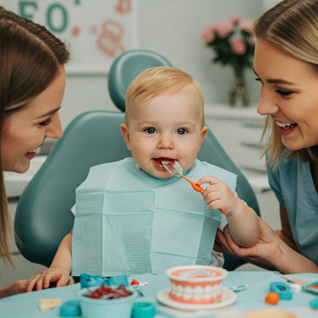 Dziecko u dentysty - Naklejki Motywacyjne - Dzielny Pacjent