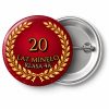 Przypinka 20 Lat Minęło: przypinka na spotkanie klasowe z napisem 20 lat minęło oraz polem klasa (np. Klasa 4a) – przód i aluminiowy tył z agrafką