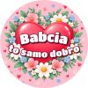 Wzór: Przypinka Babcia to Samo Dobro – pastelowa grafika z napisem Babcia to samo dobro