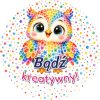 Wzór: Przypinka Bądź Kreatywny – grafika z napisem Bądź kreatywny!