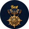 Wzór: Przypinka Best Man Złoty Order – grafika z napisem Best Man