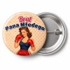 Przypinka Brat Pana Młodego Pin-up Bokserka: przypinka na wieczór kawalerski z napisem Brat Pana Młodego – przód i aluminiowy tył z agrafką