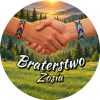 Wzór: Przypinka Braterstwo Imię Uścisk Dłoni – napis Braterstwo i pole imię