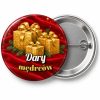 Przypinka Dary Mędrców: przypinka na Orszak Trzech Króli z napisem Dary mędrców – przód i aluminiowy tył z agrafką