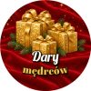 Wzór: Przypinka Dary Mędrców – grafika z napisem Dary mędrców