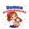 Wzór: Przypinka Dumna Przedszkolaczka Dziewczynka z Lalką – grafika z napisem Dumna przedszkolaczka