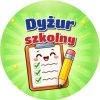 Wzór: Przypinka Dyżur Szkolny Lista Zadań – kolorowa grafika z napisem Dyżur szkolny