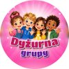 Wzór: Przypinka Dyżurna Grupy Przedszkolaki – kolorowa grafika z napisem Dyżurna grupy