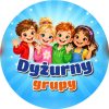 Wzór: Przypinka Dyżurny Grupy Przedszkolaki – kolorowa grafika z napisem Dyżurny grupy