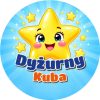 Wzór: Przypinka Dyżurny Gwiazdka z Imieniem – napis Dyżurny i pole imię na kolorowej grafice