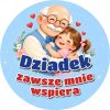 Wzór: Przypinka Dziadek Zawsze Wspiera – pastelowa grafika z napisem Dziadek zawsze mnie wspiera