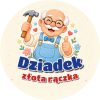 Wzór: Przypinka Dziadek Złota Rączka – pastelowa grafika z napisem Dziadek złota rączka