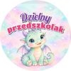 Wzór: Przypinka Dzielny Przedszkolak Mały Smok – grafika z napisem Dzielny przedszkolak