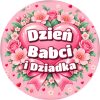 Wzór: Przypinka Dzień Babci i Dziadka z Kokardą – pastelowa grafika z napisem Dzień Babci i Dziadka