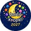 Wzór: Przypinka Dzień Kropki 2027 Księżyc – napis Dzień Kropki i pole rok