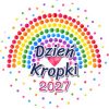 Wzór: Przypinka Dzień Kropki 2027 Tęcza z Kropek – napis Dzień Kropki i pole rok