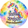 Wzór: Przypinka Dzień Kropki Grupa Jednorożec – napis Dzień Kropki i pole grupa