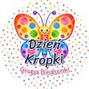 Wzór: Przypinka Dzień Kropki Grupa Motyl – napis Dzień Kropki i pole grupa