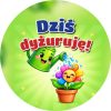 Wzór: Przypinka Dziś Dyżuruję Konewka – kolorowa grafika z napisem Dziś dyżuruję!