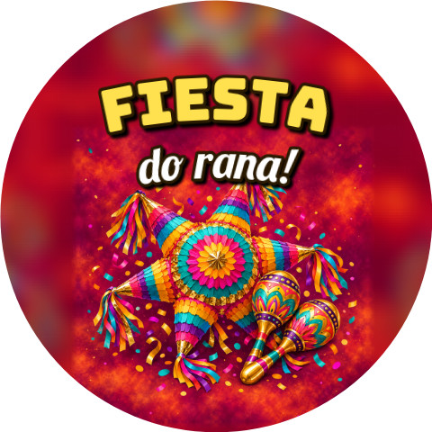 Wzór: Przypinka Fiesta do Rana – sylwestrowa grafika z napisem Fiesta do rana!
