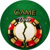 Wzór: Przypinka Game Over Pęknięty Żeton – grafika z napisem Game Over