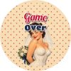 Wzór: Przypinka Game Over Pin-up Panna Młoda – grafika z napisem Game Over