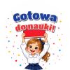 Wzór: Przypinka Gotowa do Nauki Dziewczynka z Książką – grafika z napisem Gotowa do nauki!