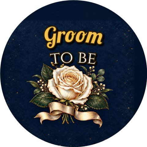 Wzór: Przypinka Groom to Be Butonierka – grafika z napisem Groom to be