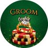 Wzór: Przypinka Groom to Be Pierścionek na Żetonach – grafika z napisem Groom to be