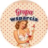 Wzór: Przypinka Grupa Wsparcia Pin-up Pielęgniarka – grafika z napisem Grupa wsparcia