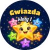 Wzór: Przypinka Gwiazda Klasy Pierwszej – grafika z napisem Gwiazda klasy 1