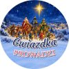 Wzór: Przypinka Gwiazdka Prowadzi – grafika z napisem Gwiazdka prowadzi