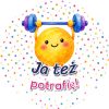 Wzór: Przypinka Ja Też Potrafię – grafika z napisem Ja też potrafię!