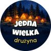 Wzór: Przypinka Jedna Wielka Drużyna – grafika z napisem Jedna wielka drużyna