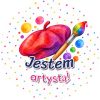 Wzór: Przypinka Jestem Artystą – grafika z napisem Jestem artystą!