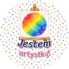 Wzór: Przypinka Jestem Artystką – grafika z napisem Jestem artystką!