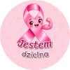 Wzór: Przypinka Jestem Dzielna – grafika z napisem Jestem dzielna