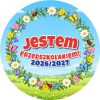 Wzór: Przypinka Jestem Przedszkolakiem z Rokiem Przedszkolnym Wianek z Kwiatów – napis Jestem Przedszkolakiem! i pole rok przedszkolny