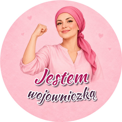 Wzór: Przypinka Jestem Wojowniczką – grafika z napisem Jestem wojowniczką
