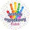 Wzór: Przypinka Jestem Wyjątkowy Odcisk Dłoni – napis Jestem wyjątkowy i pole imię