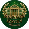Wzór: Przypinka Jubileusz Szkoły – napis Jubileusz szkoły i pole nazwa szkoły na eleganckiej grafice