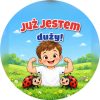 Wzór: Przypinka Już Jestem Duży Chłopiec Siłacz – grafika z napisem Już jestem duży!