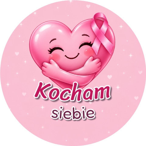 Wzór: Przypinka Kocham Siebie – grafika z napisem Kocham siebie