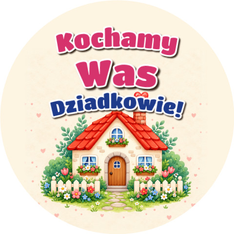 Wzór: Przypinka Kochamy Was Dziadkowie – pastelowa grafika z napisem Kochamy Was Dziadkowie!