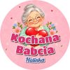Wzór: Przypinka Kochana Babcia z Imieniem – napis Kochana Babcia i pole imię na pastelowej grafice