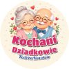 Wzór: Przypinka Kochani Dziadkowie Razem – napis Kochani Dziadkowie i pole rodzina na pastelowej grafice